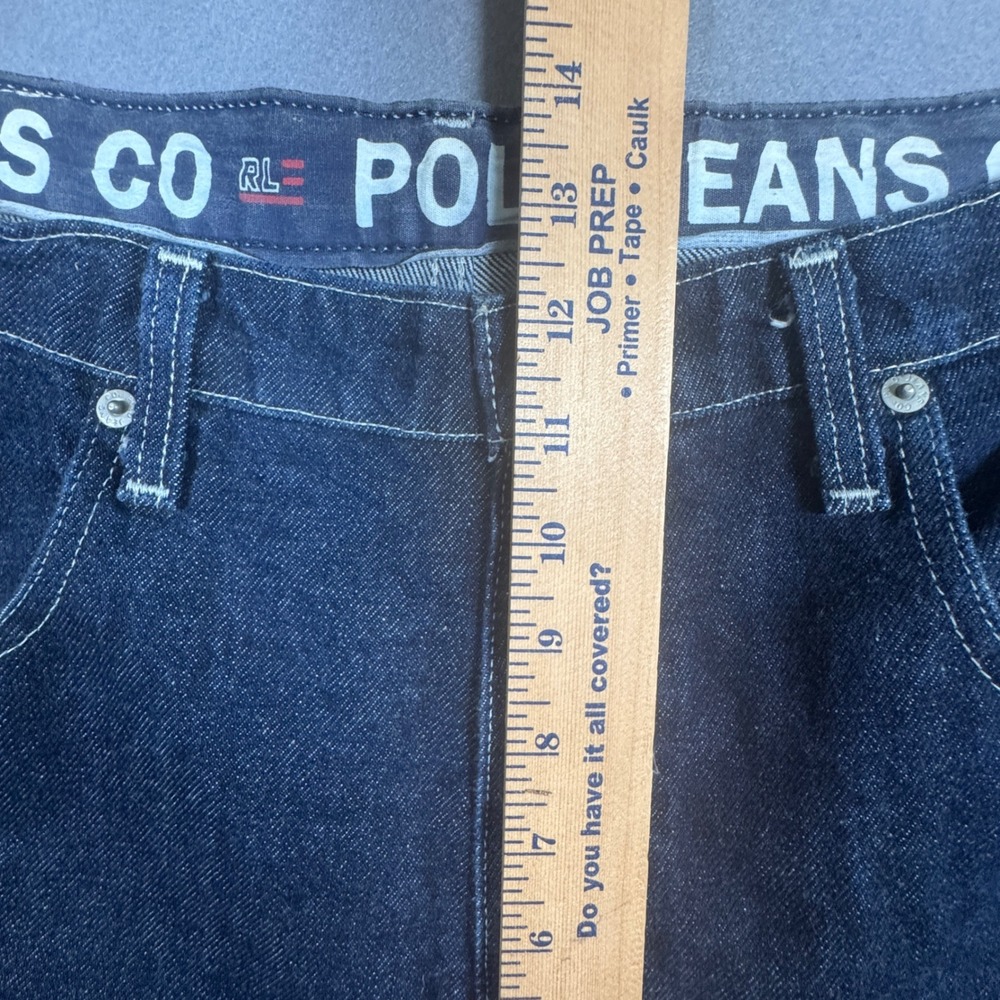 Polo Jeans Co Ralph Lauren Straight Leg Jeans Mens 34x32 Indigo Contrast Stitch - Picture 7 of 7